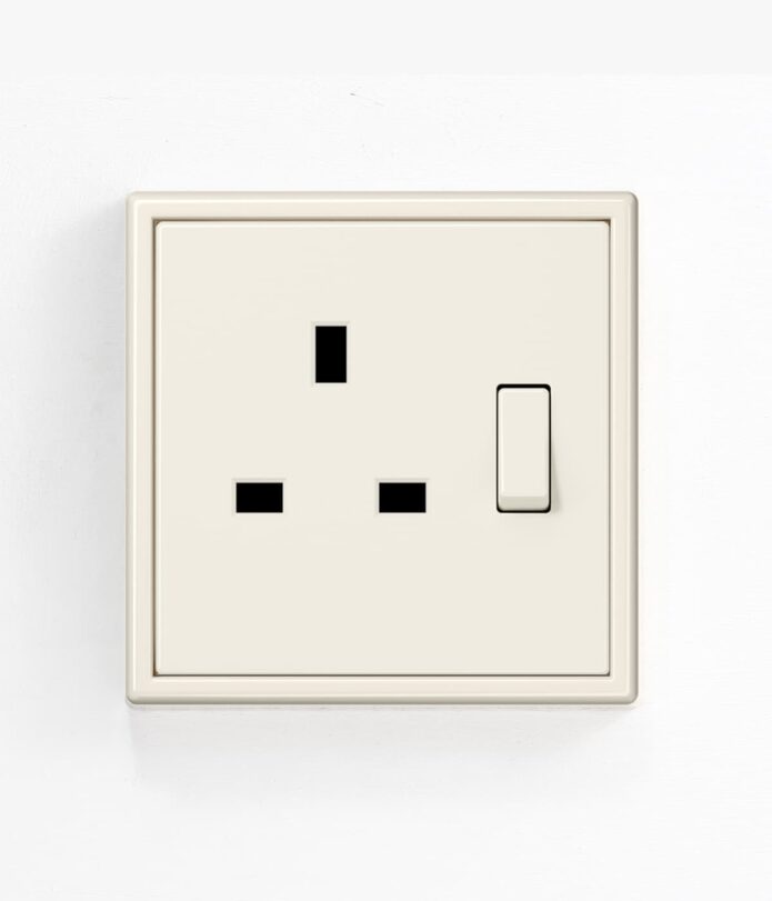 Jung LS 990 Cream single plug socket