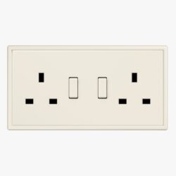 Jung LS 990 Cream double plug socket