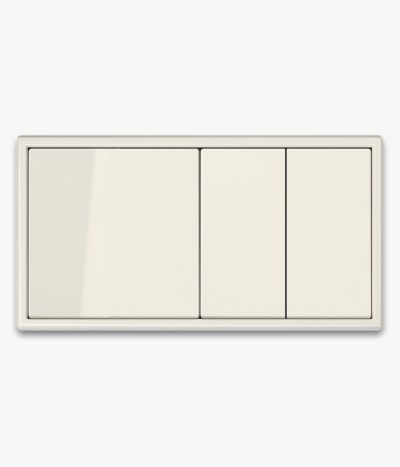 LS 990 Cream Triple (1 x 1-gang 2-way, 1 x 2-gang 2-way in double frame)