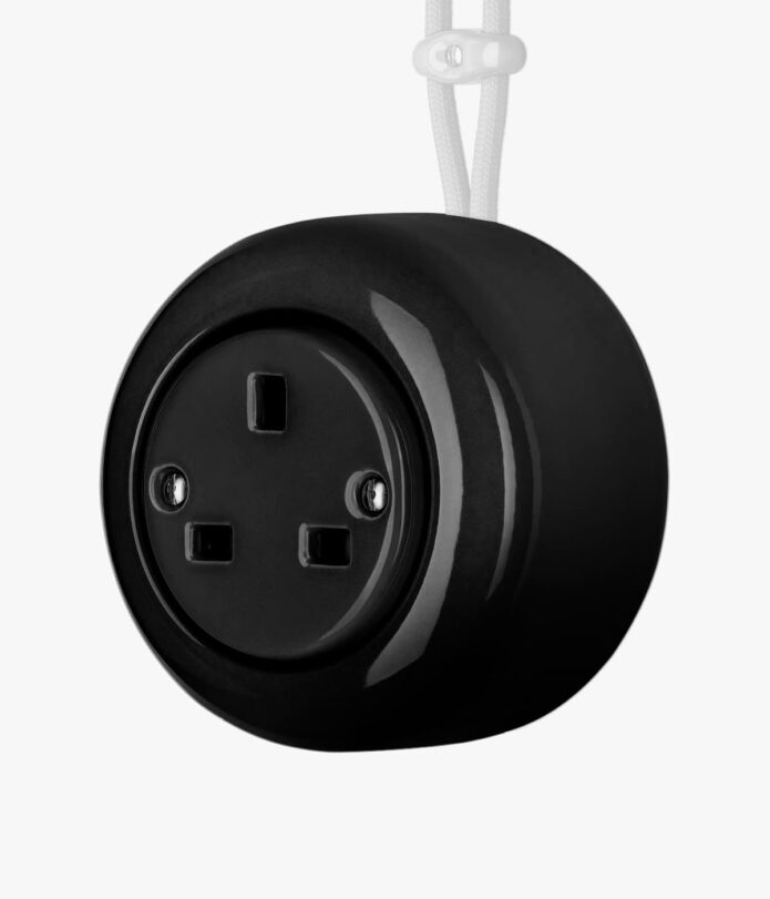 Katy Paty black surface-mounted plug socket