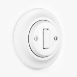 Katy Paty Roo Alba matt white porcelain light switch