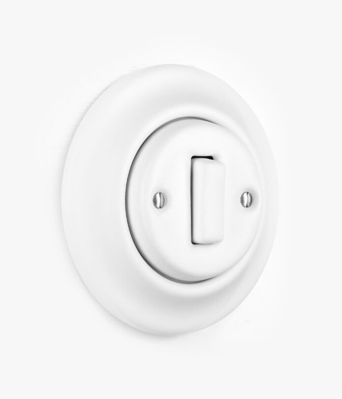 Katy Paty Roo Alba matt white porcelain light switch