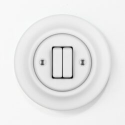 Katy Paty Roo Alba matt white porcelain light switch
