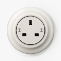 Katy Paty white porcelain round plug socket