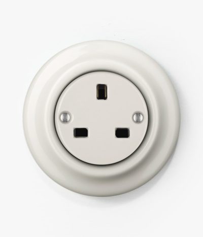 Katy Paty white porcelain round plug socket