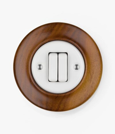 Katy Paty Roo Nuc Mag walnut and porcelain light switch
