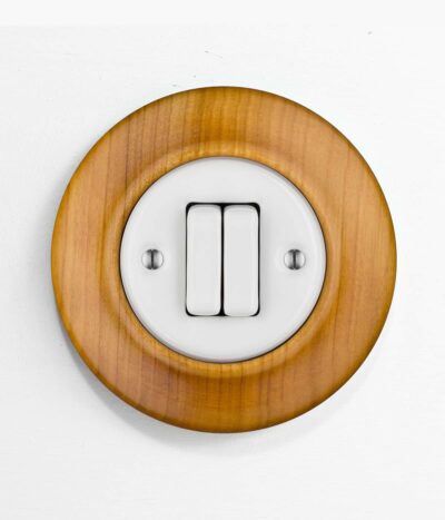 Katy Paty Roo Lignum Cherry and porcelain light switch
