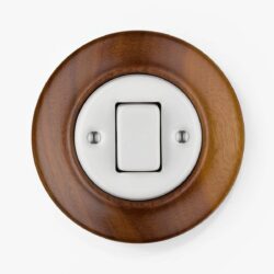 Katy Paty Roo Nuc Mag walnut and porcelain light switch