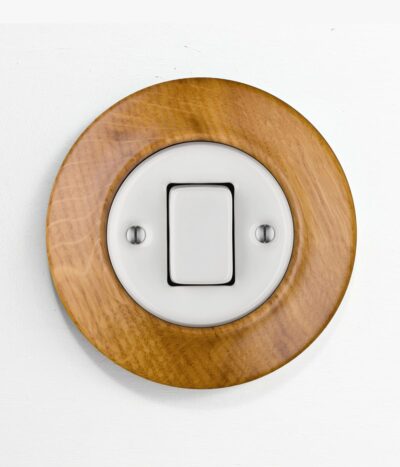 Katy Paty Roo Lignum Oak wooden light switch