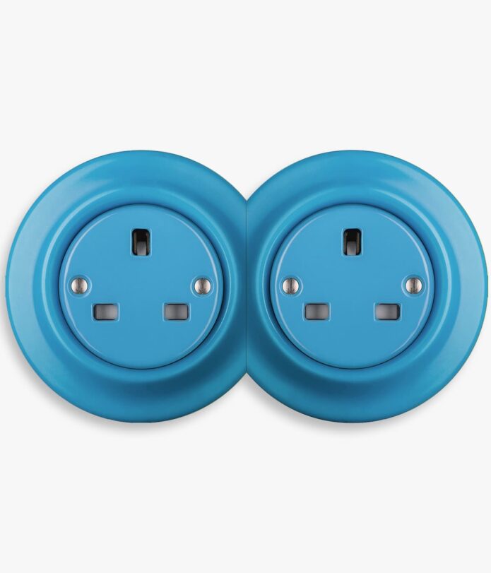 Katy Paty blue porcelain double socket