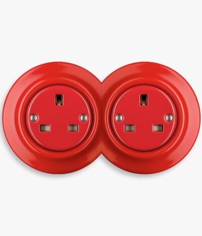 Katy Paty red porcelain double socket