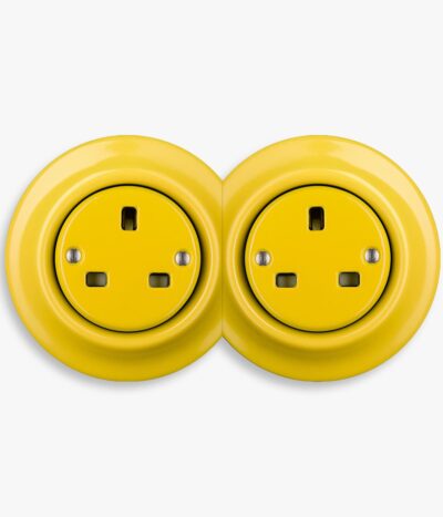 Katy Paty yellow porcelain double socket