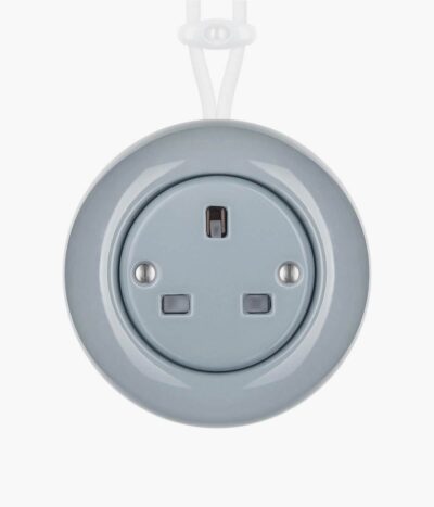 Katy Paty Colona surface mounted porcelain plug socket in grey