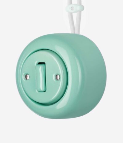 Katy Paty Colona surface mounted porcelain light switch in mint