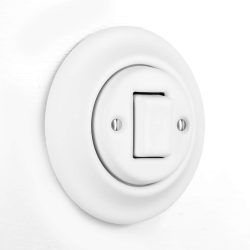 Katy Paty Roo Alba matt white porcelain light switch