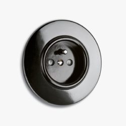Bakelite EU socket (France), round backplate