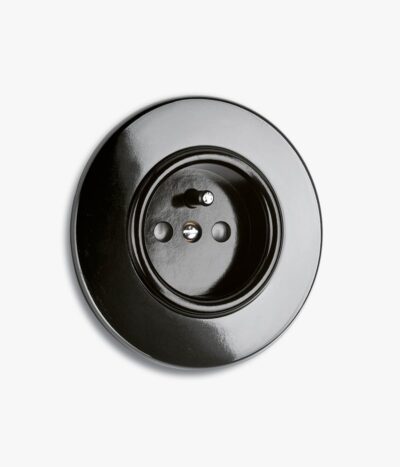 Bakelite EU socket (France), round backplate