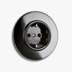 Bakelite EU Socket, round backplate