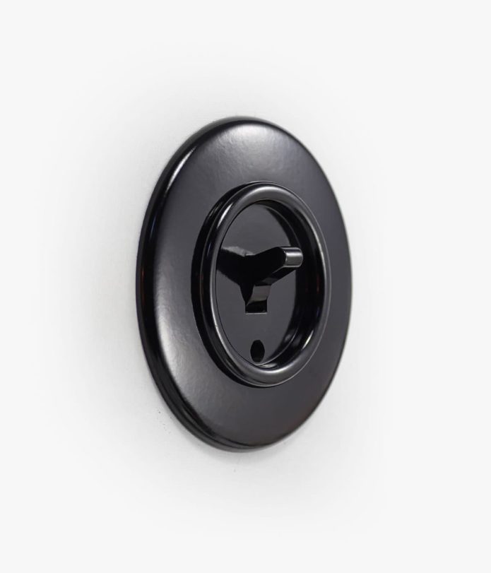 THPG Bakelite toggle light switch, round