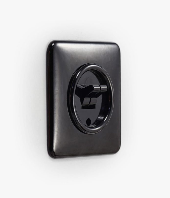 THPG Bakelite double toggle light switch, square