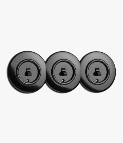 THPG Bakelite Toggle Round (3 single 2-ways in connecting frames)