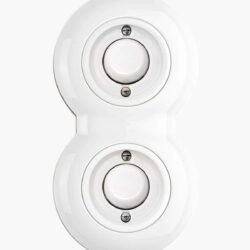 THPG Porcelain Button light switch in double frame